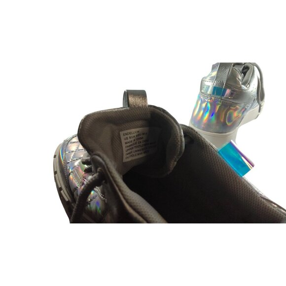 Shoedazzle Holographic Quilted Platform Iridescent High-Top Size 8 Sneakers - Picture 8 of 12